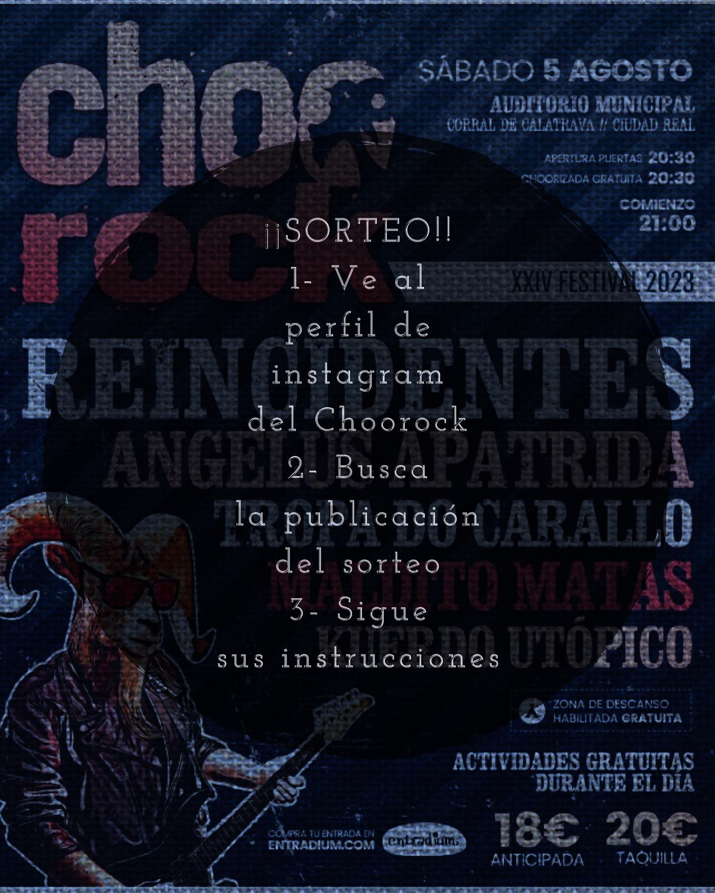 ¿Sabéis que el festival Choorock tiene sorteo fresquito en su perfil?
¡Qué poquito queda!